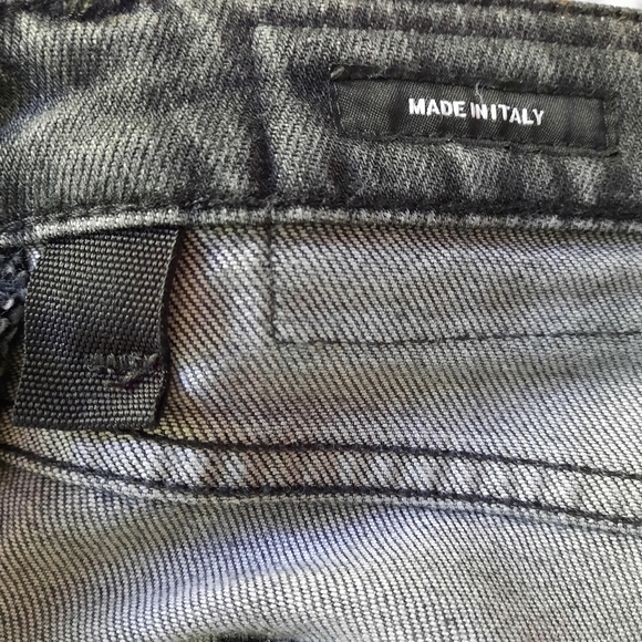 R13 Italy Boy Skinny Union Gray Jeans Ankle Crop Stretch Distressed Luxury 32 - Picture 13 of 16